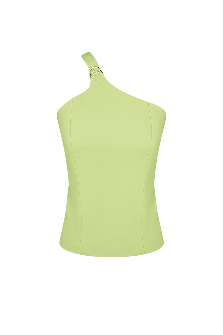 Polyester Vrouwen Mouwloze Top Eén-Schouder Asymmetrisch Ontwerp