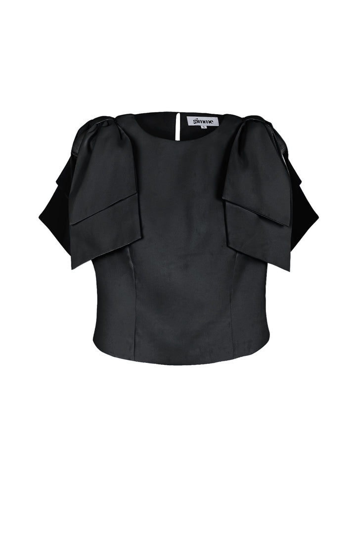 Polyester Vrouwen Korte Mouw Top Plooimouw Ontwerp