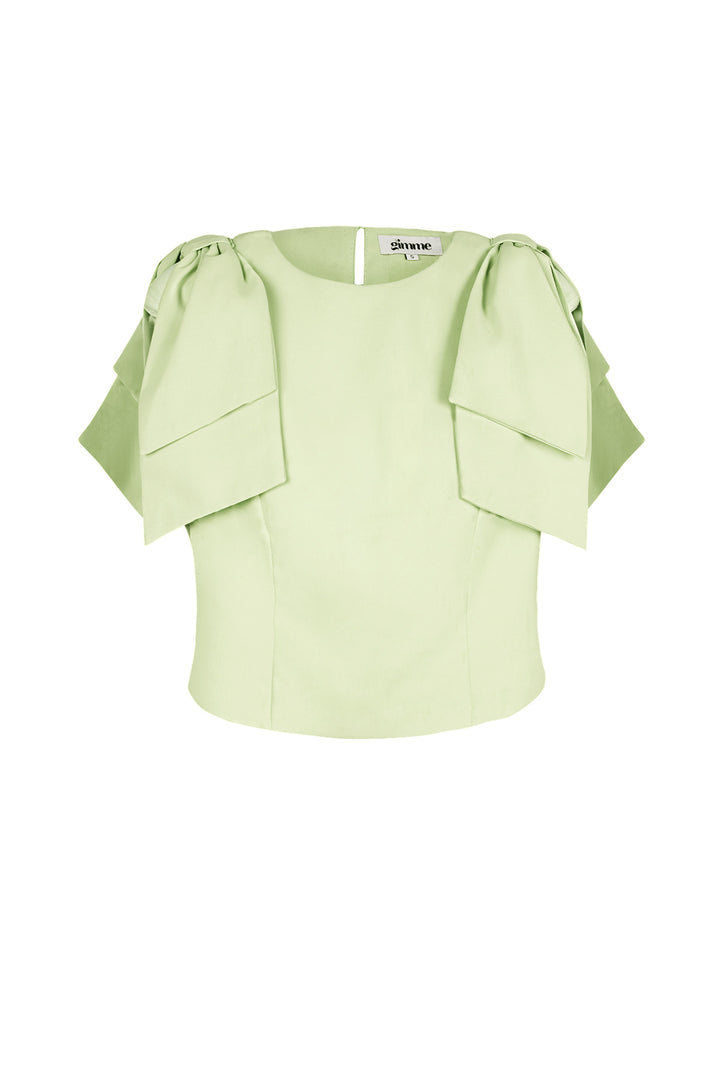 Polyester Vrouwen Korte Mouw Top Plooimouw Ontwerp