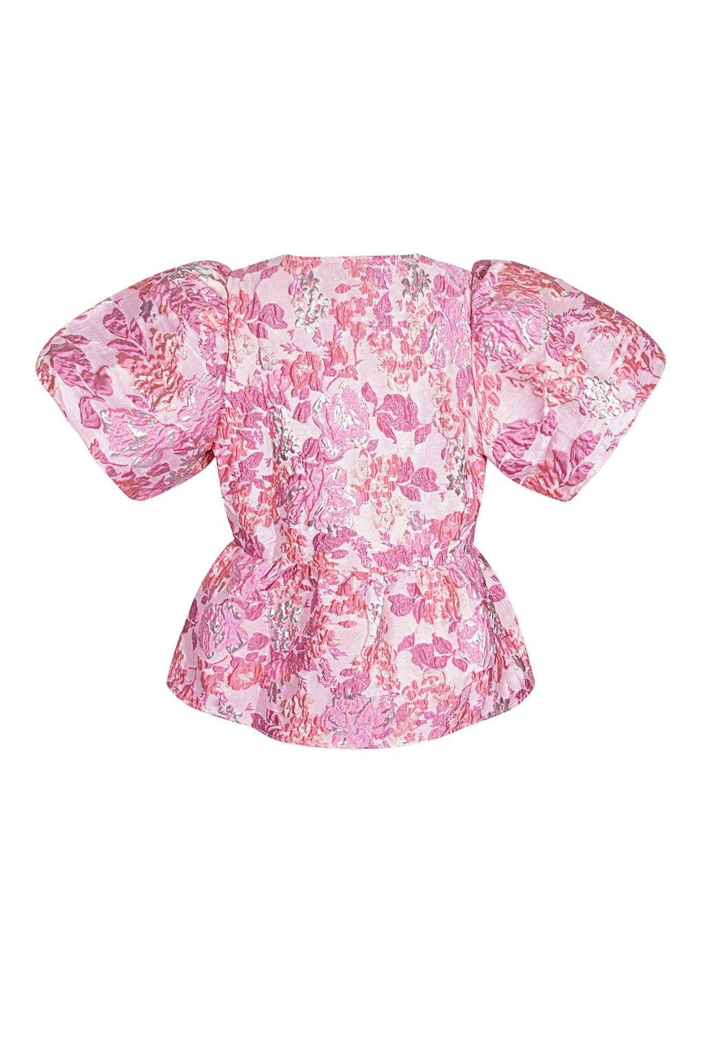 Geweven Polyestervezel Vrouwen Korte Mouw Top Elegante Bloemenprint