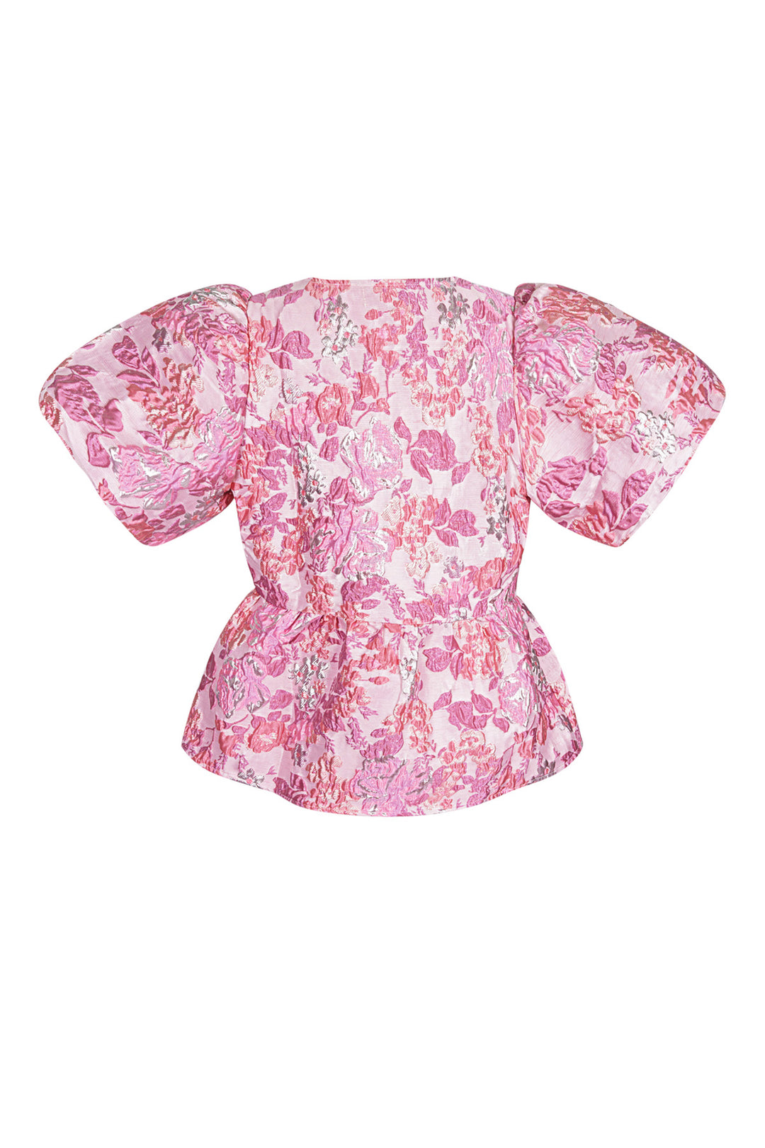 Geweven Polyestervezel Vrouwen Korte Mouw Top Elegante Bloemenprint