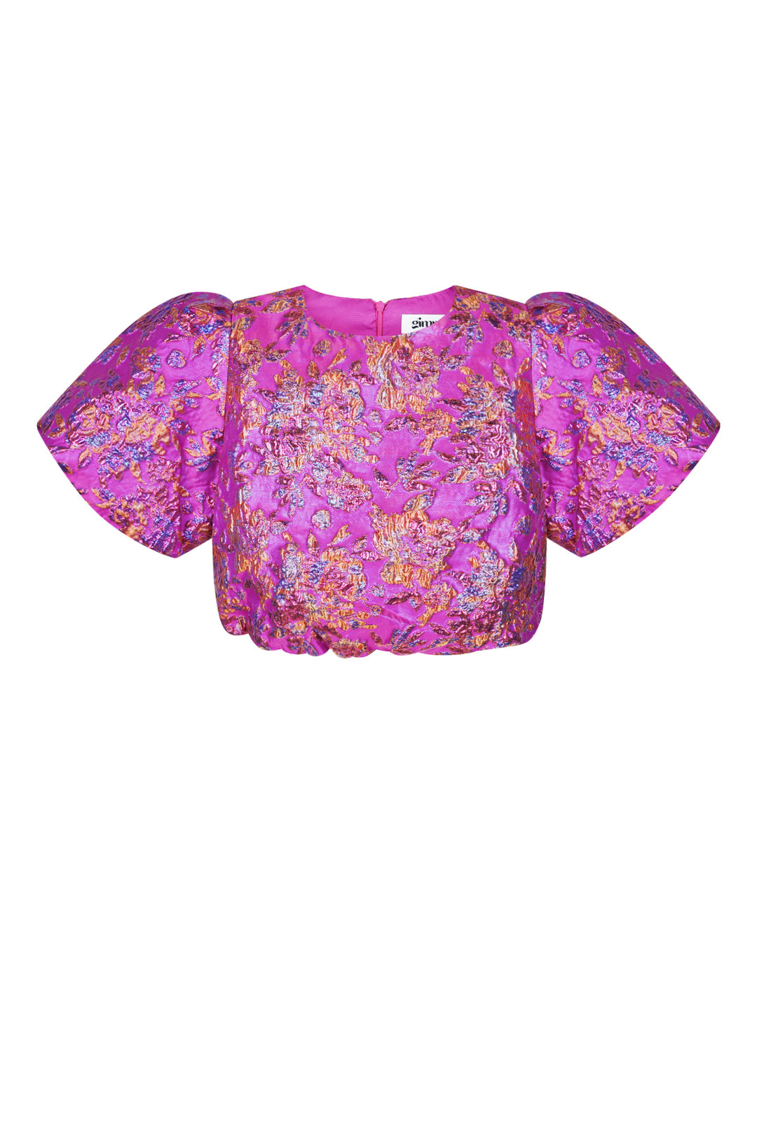 Polyester Vrouwen Korte Mouw Top Puff Sleeve Bloemenprint