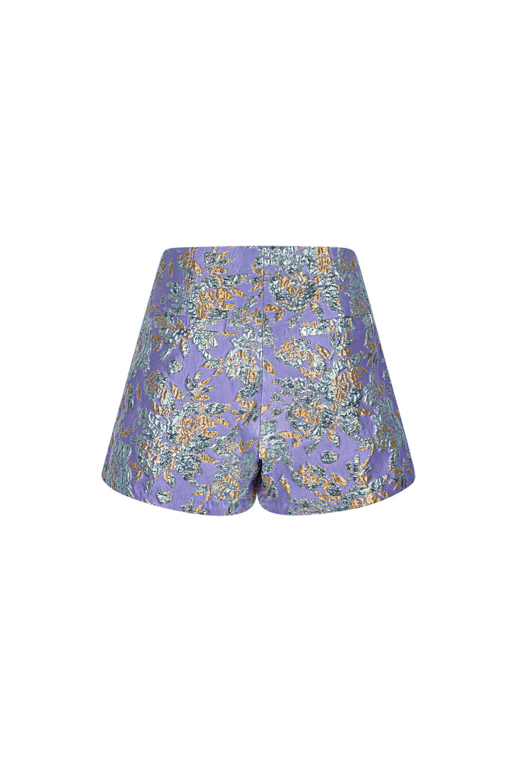 Polyester Vrouwen Hoge Taille Shorts Bloemenprint