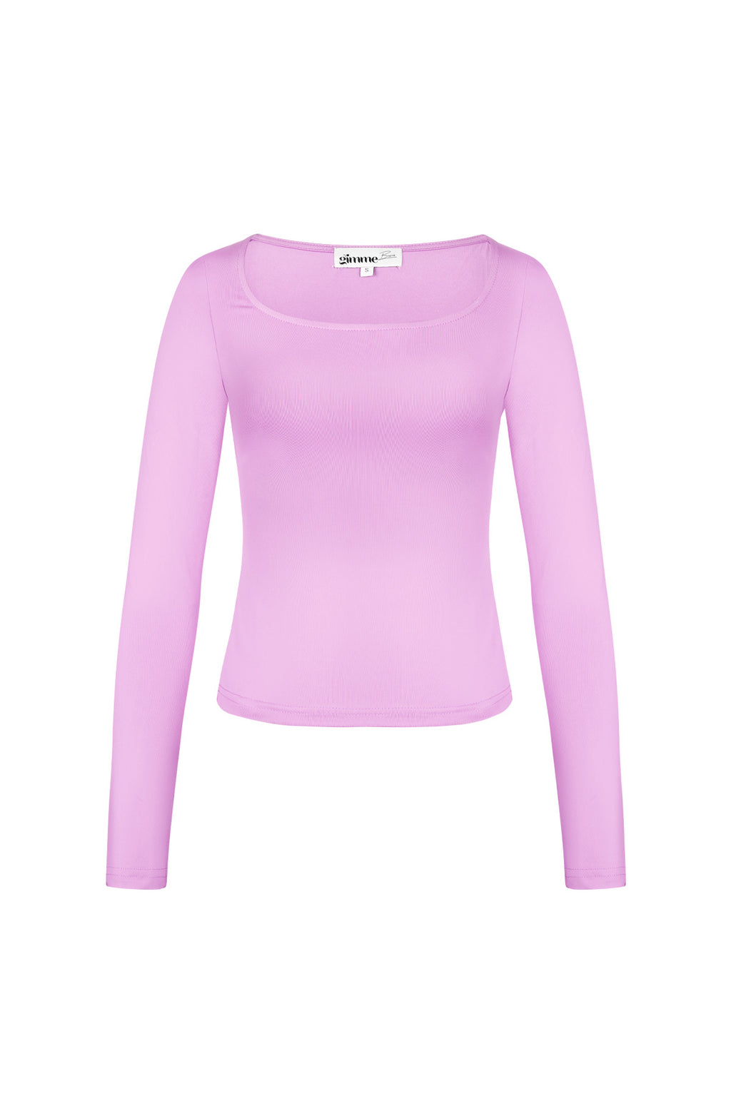 Polyester Vrouwen Lange Mouw Crop Top Vierkante Halslijn Bodycon Pasvorm
