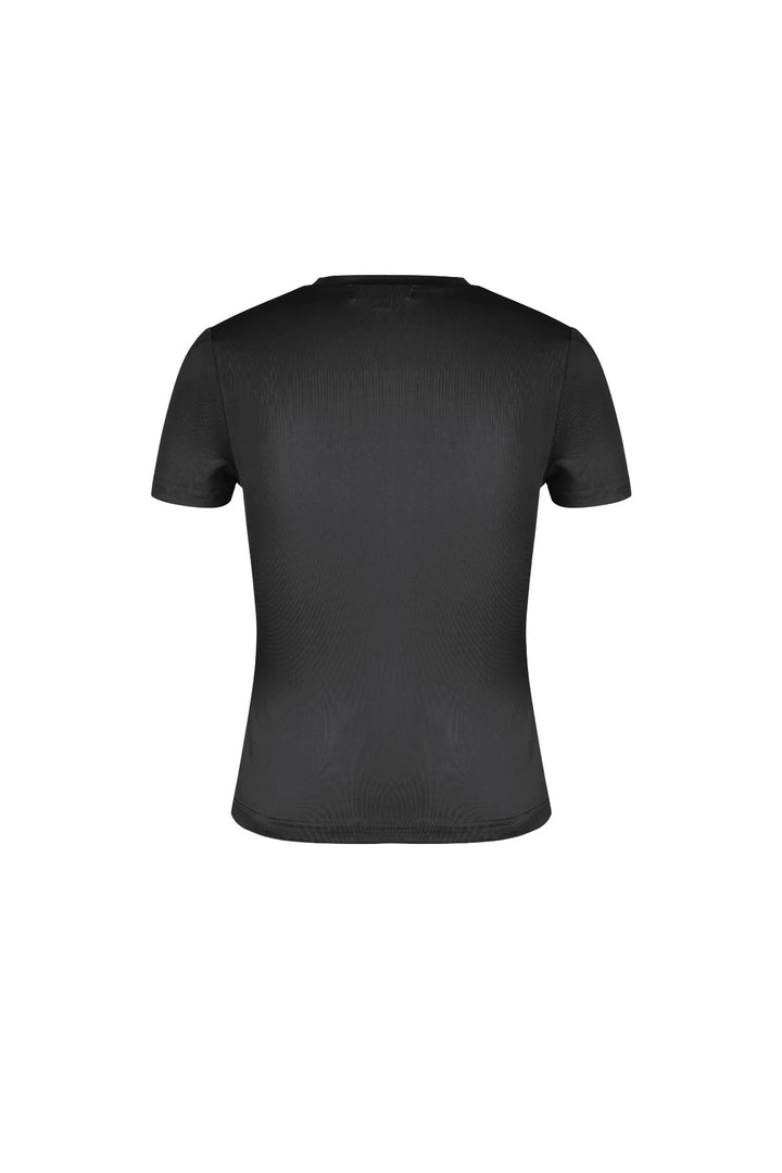 Polyester Vrouwen Korte Mouw Top Gepaste Bodycon