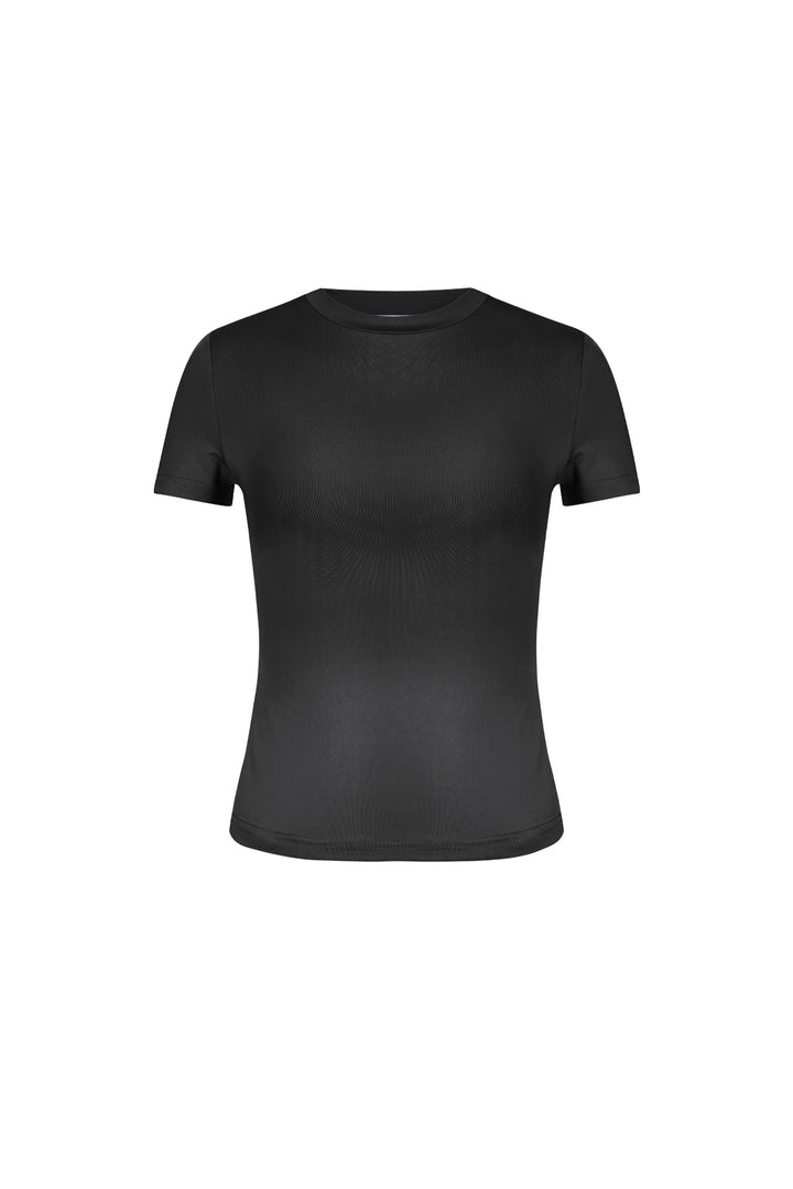 Polyester Vrouwen Korte Mouw Top Gepaste Bodycon