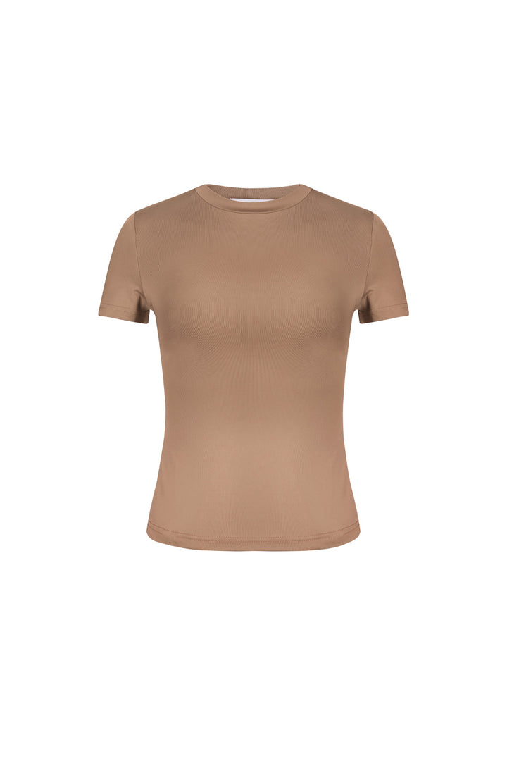 Polyester Vrouwen Korte Mouw Top Gepaste Bodycon