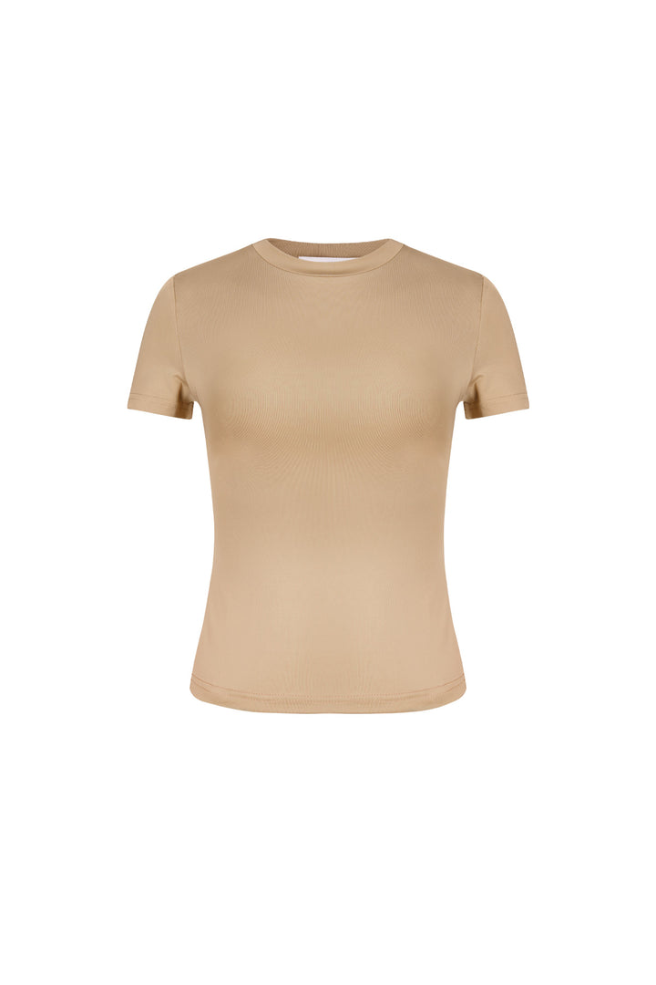 Polyester Vrouwen Korte Mouw Top Gepaste Bodycon