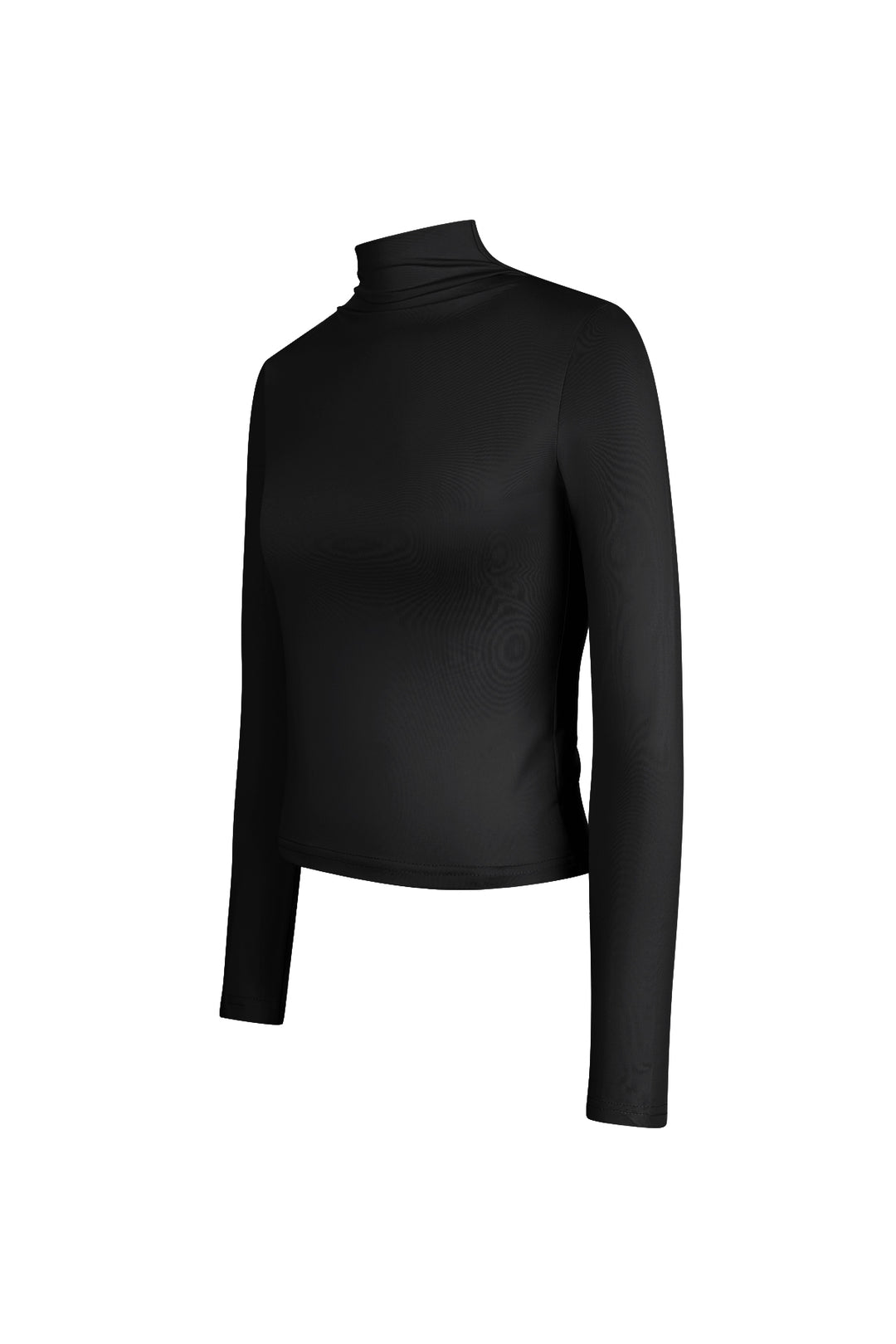 Polyester Vrouwen Lange Mouw Top Ribbel Hoge Kraag