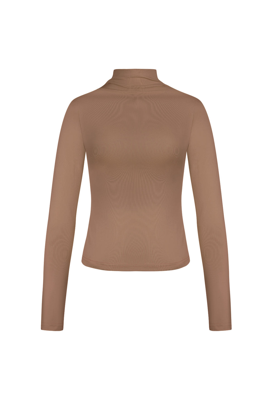Polyester Vrouwen Lange Mouw Top Ribbel Hoge Kraag