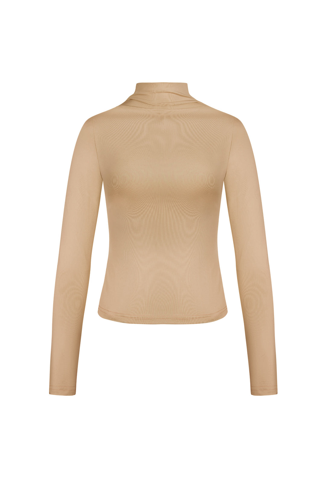 Polyester Vrouwen Lange Mouw Top Ribbel Hoge Kraag