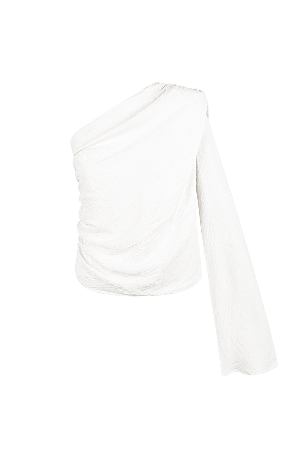 Polyester Vrouwen Een-schouder Lange Mouw Top Asymmetrisch Ontwerp