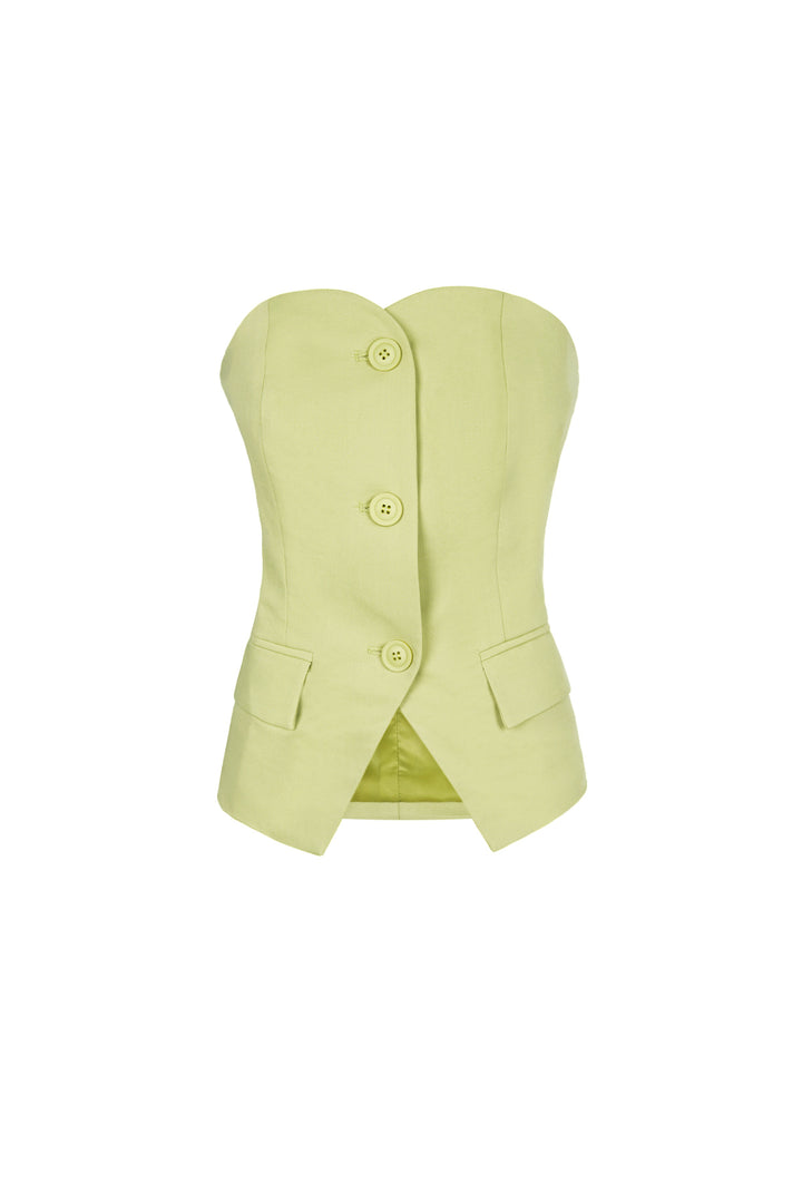 Polyester Vrouwen Mouwloze Top Gestructureerd Knopdetail