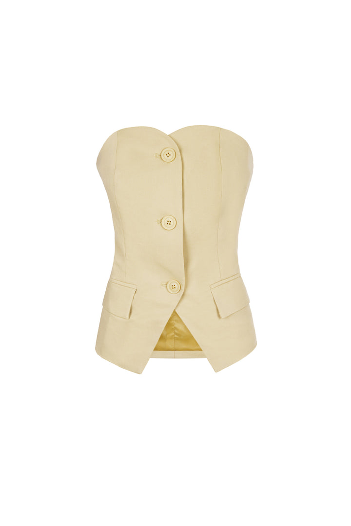 Polyester Vrouwen Mouwloze Top Gestructureerd Knopdetail