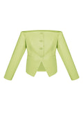 Polyester Vrouwen Off-Shoulder Lange Mouw Top Gesloten Voorkant Ontwerp