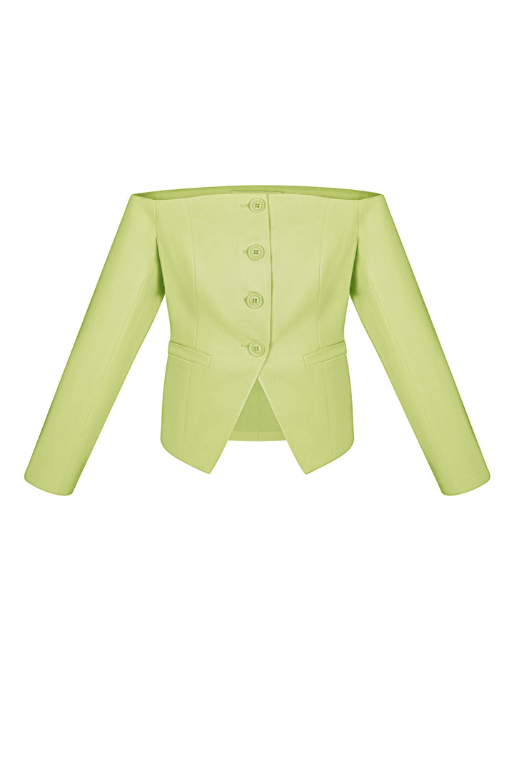Polyester Vrouwen Off-Shoulder Lange Mouw Top Gesloten Voorkant Ontwerp