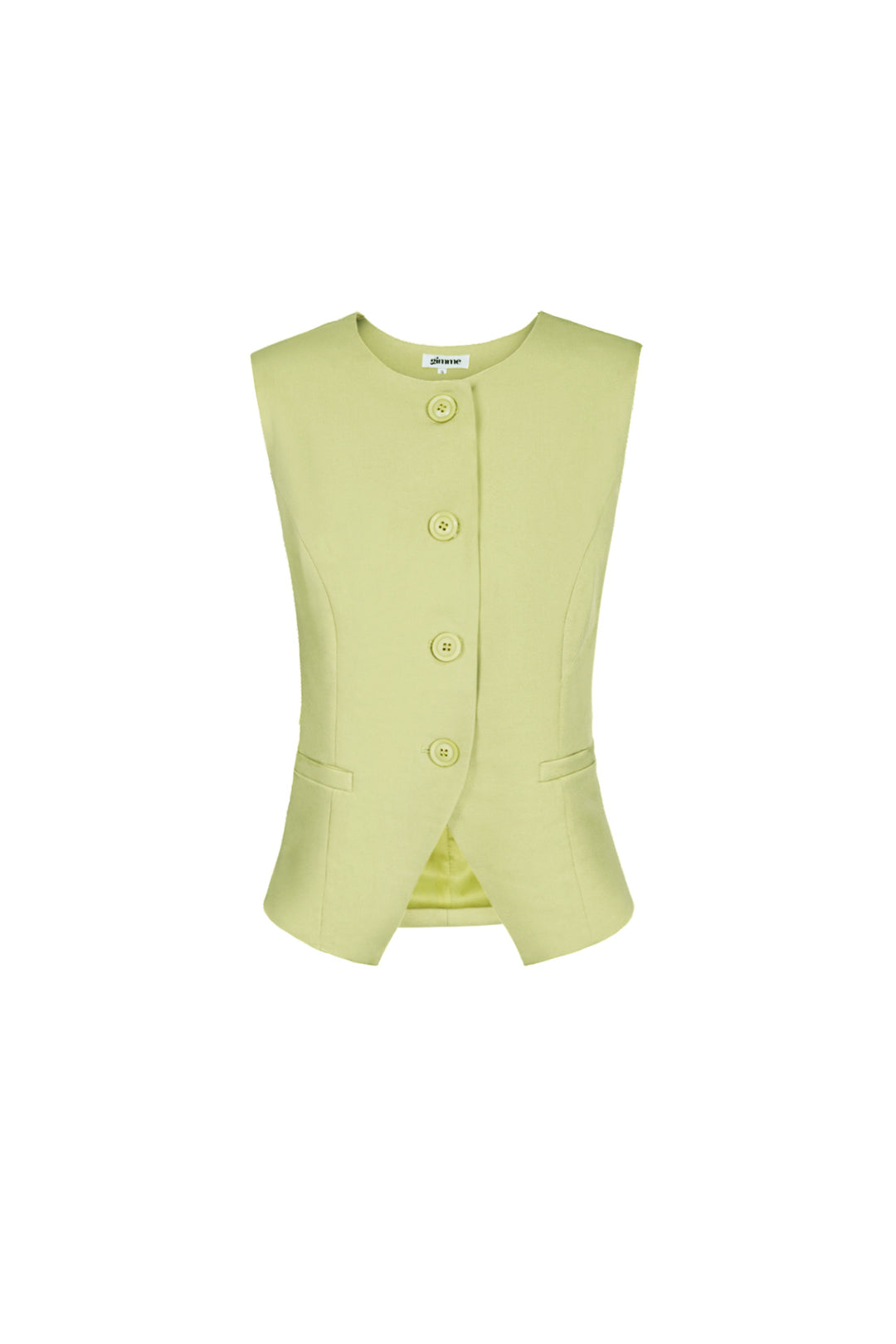 Polyester Vrouwen Mouwloze Top Gestructureerd Knopsluiting Ontwerp