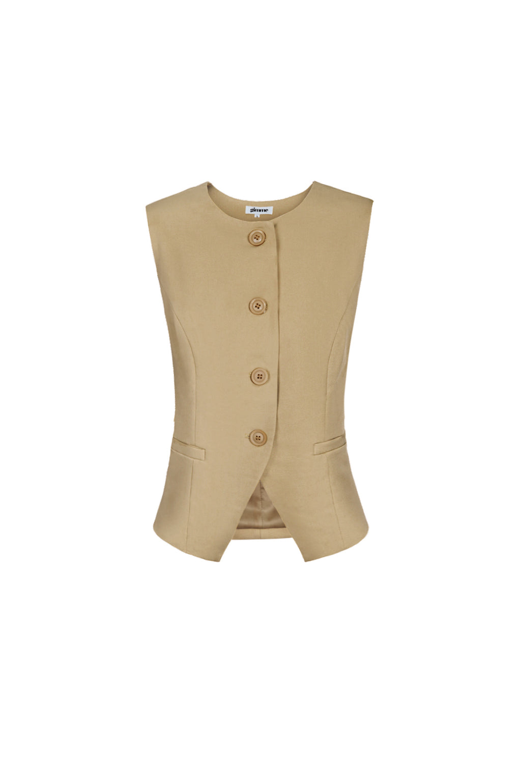 Polyester Vrouwen Mouwloze Top Gestructureerd Knopsluiting Ontwerp