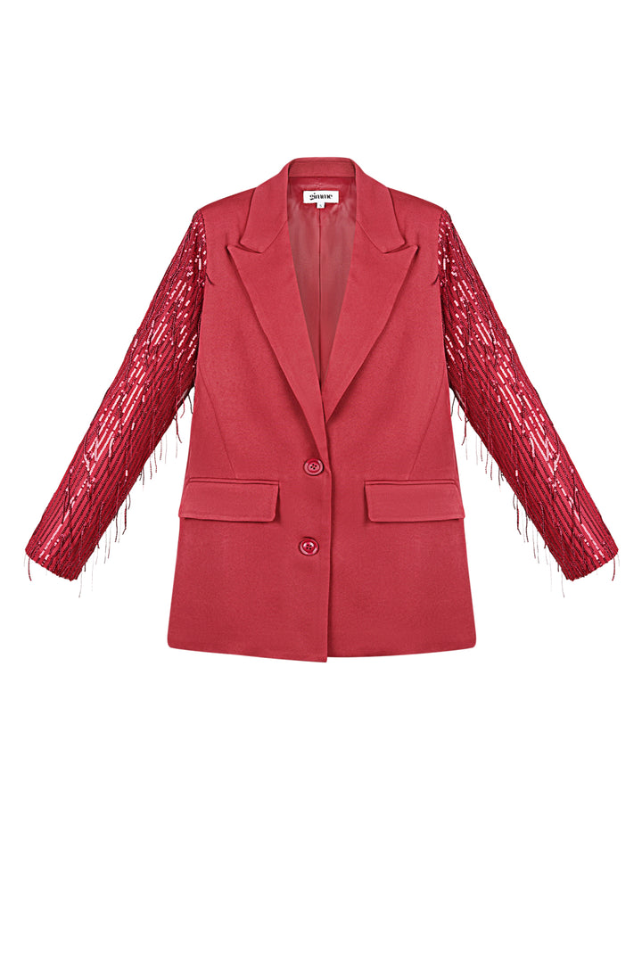 Polyester Vrouwen Jas Met Fransjes Mouw Ontwerp