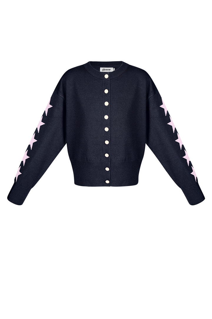 Viscose Gebreide Cardigan Vrouwen Kort Model Sterrenpatroon