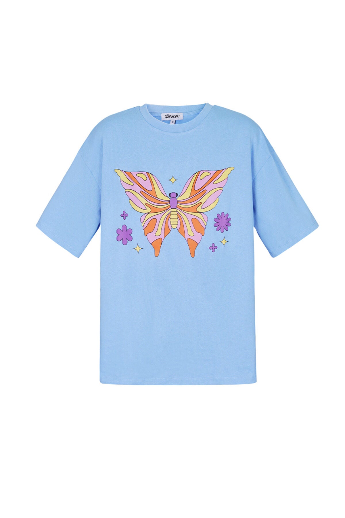 Cotton Vrouwen T-shirt Oversized Vlinder Print