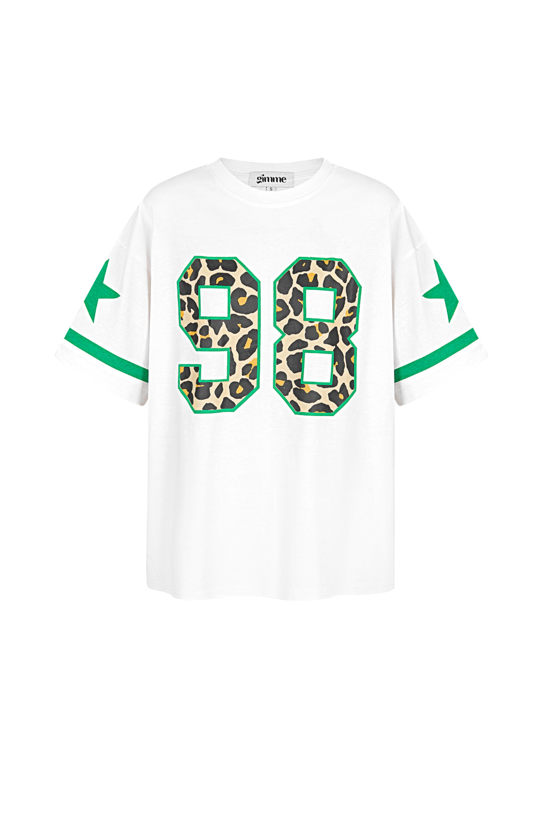 Cotton Vrouwen T-shirt Oversized Luipaardprint Nummer 98
