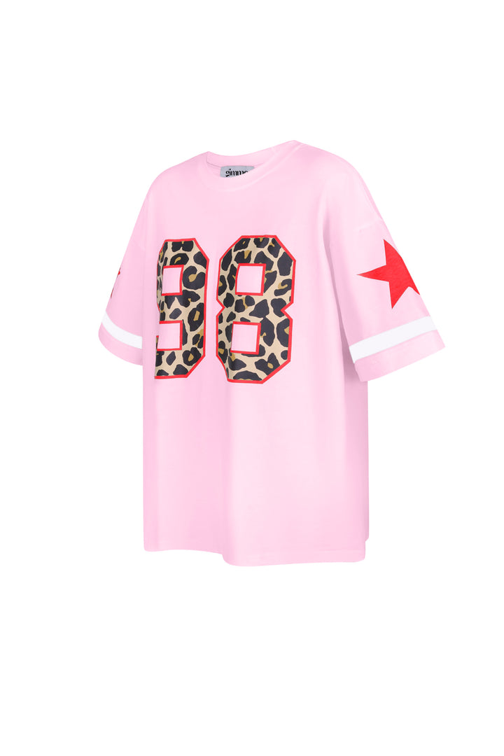 Cotton Vrouwen T-shirt Oversized Luipaardprint Nummer 98