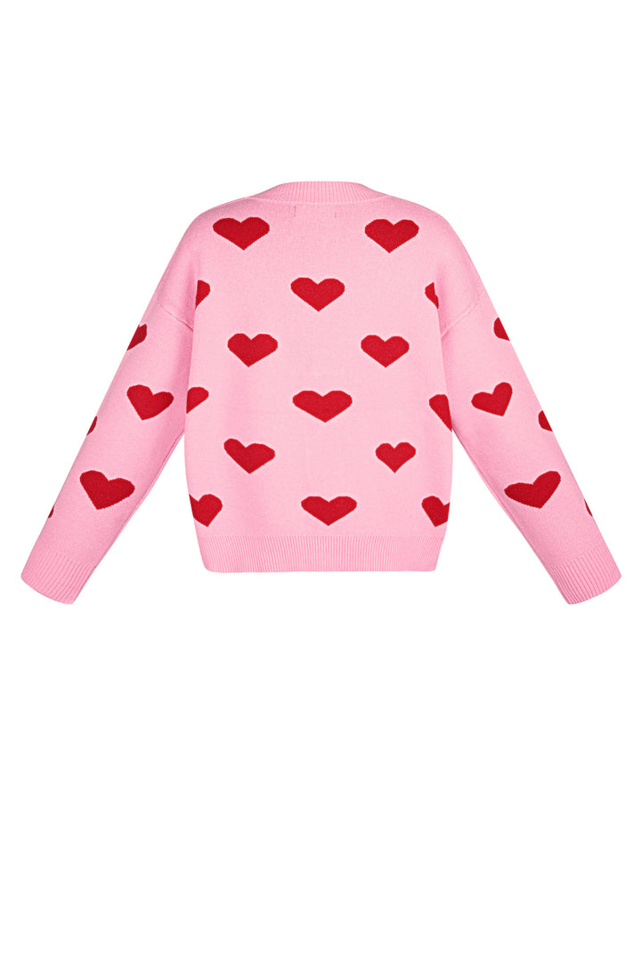 Viscose Gebreide Dames Trui Leuk Hart Patroon Herfst/Winter