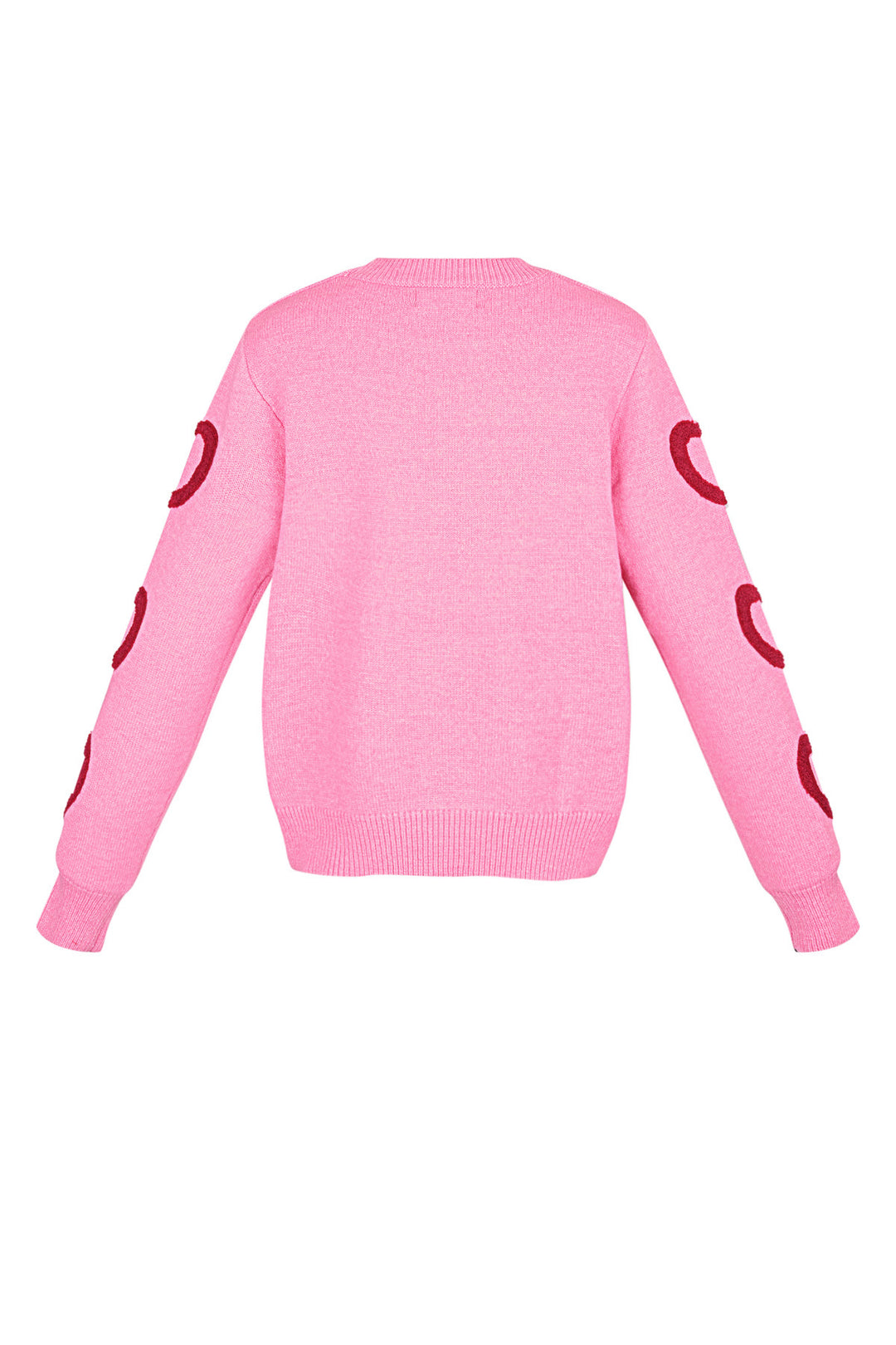Gebreide Wolmix Vrouwen Rondhals Trui Hartpatroon Ontwerp