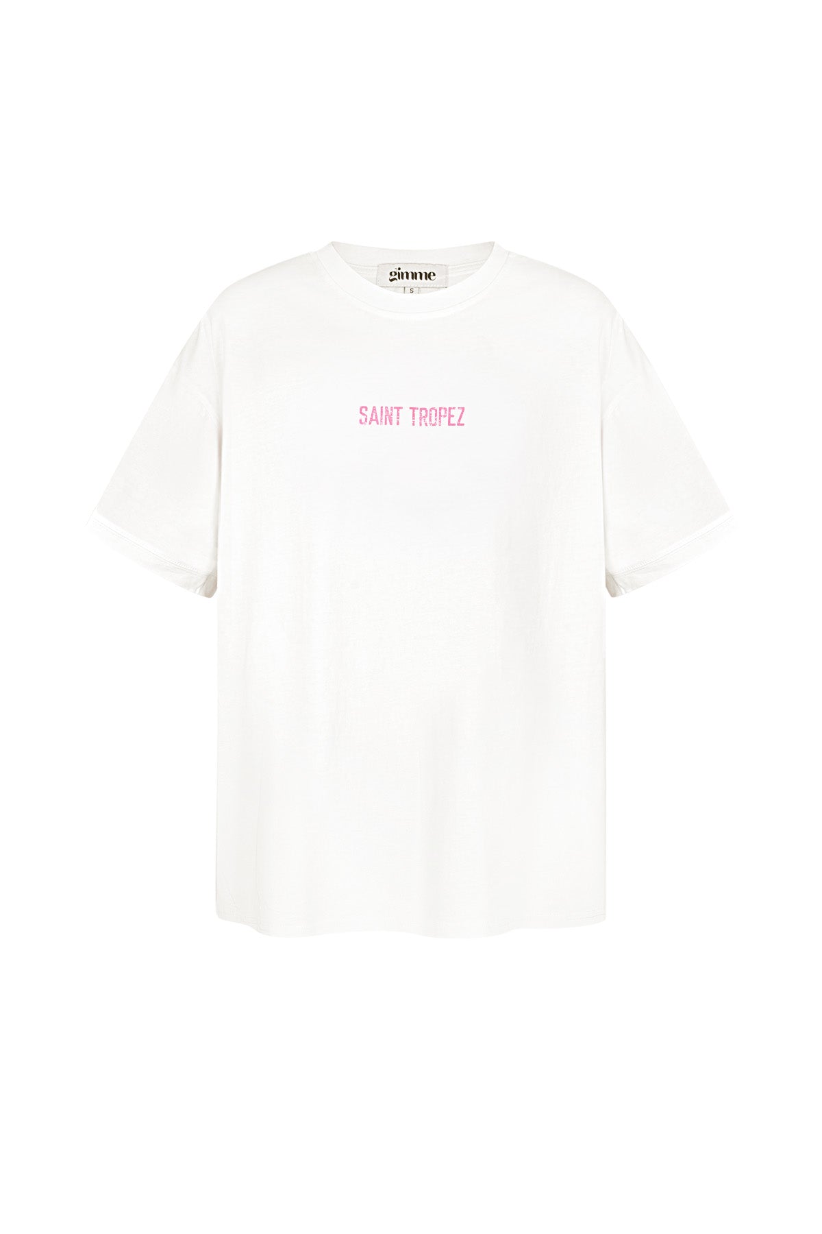 Cotton Vrouwen T-shirt Oversized Saint Tropez Print
