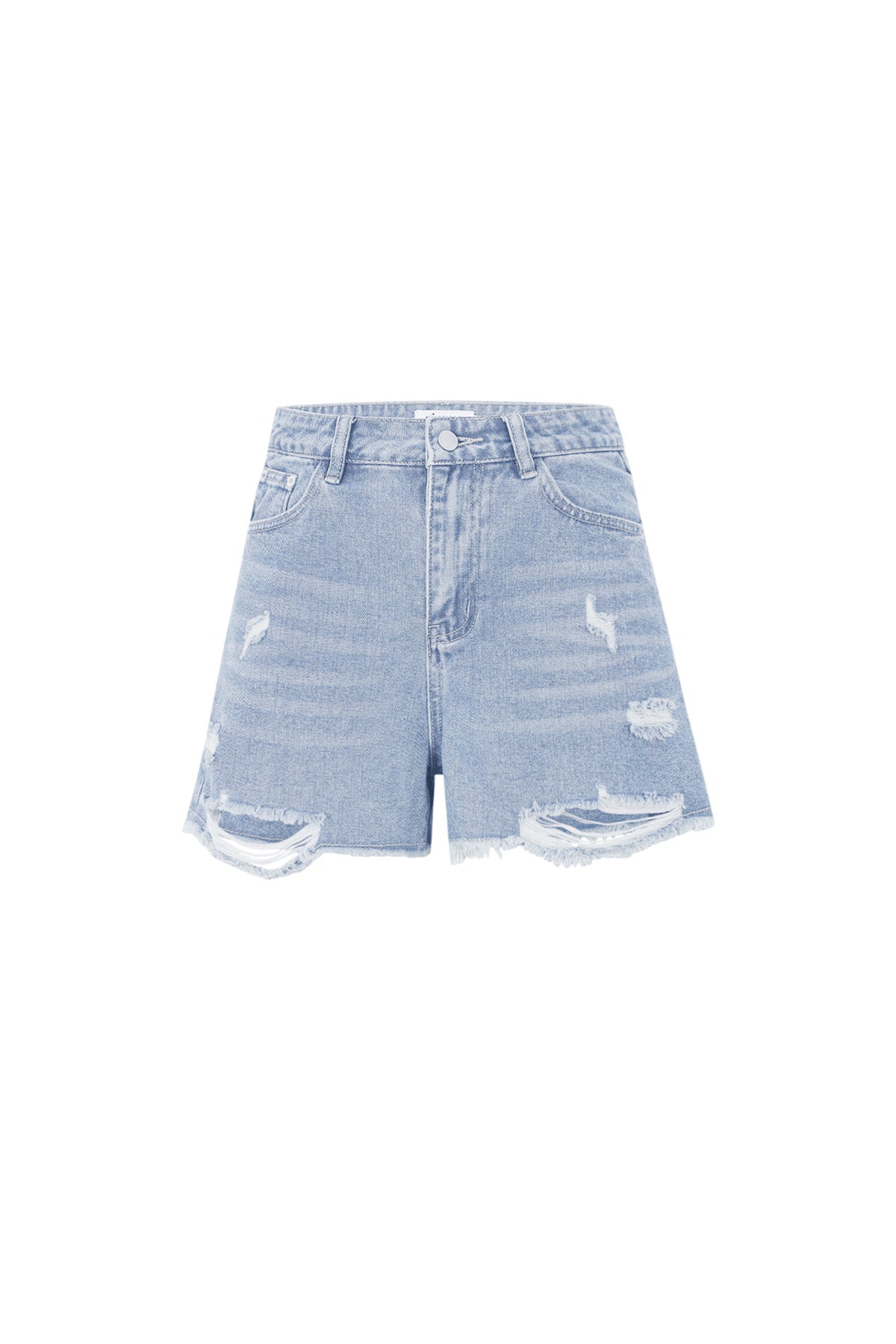 Denim Vrouwen High-Waisted Shorts Gescheurd Gerafelde Zoom