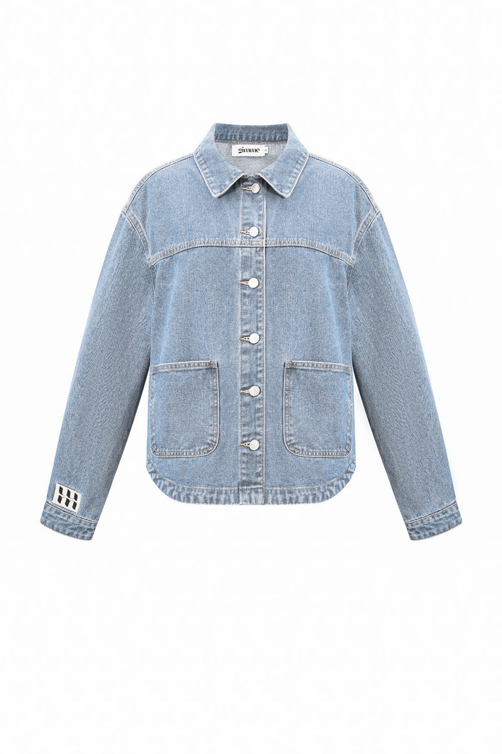 Denim Vrouwen Jas Classic Fit met Merklogo Patch