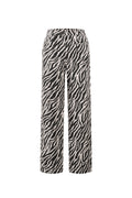 Geweven Katoen Vrouwen Rechte Broek Casual Zebra Strepen