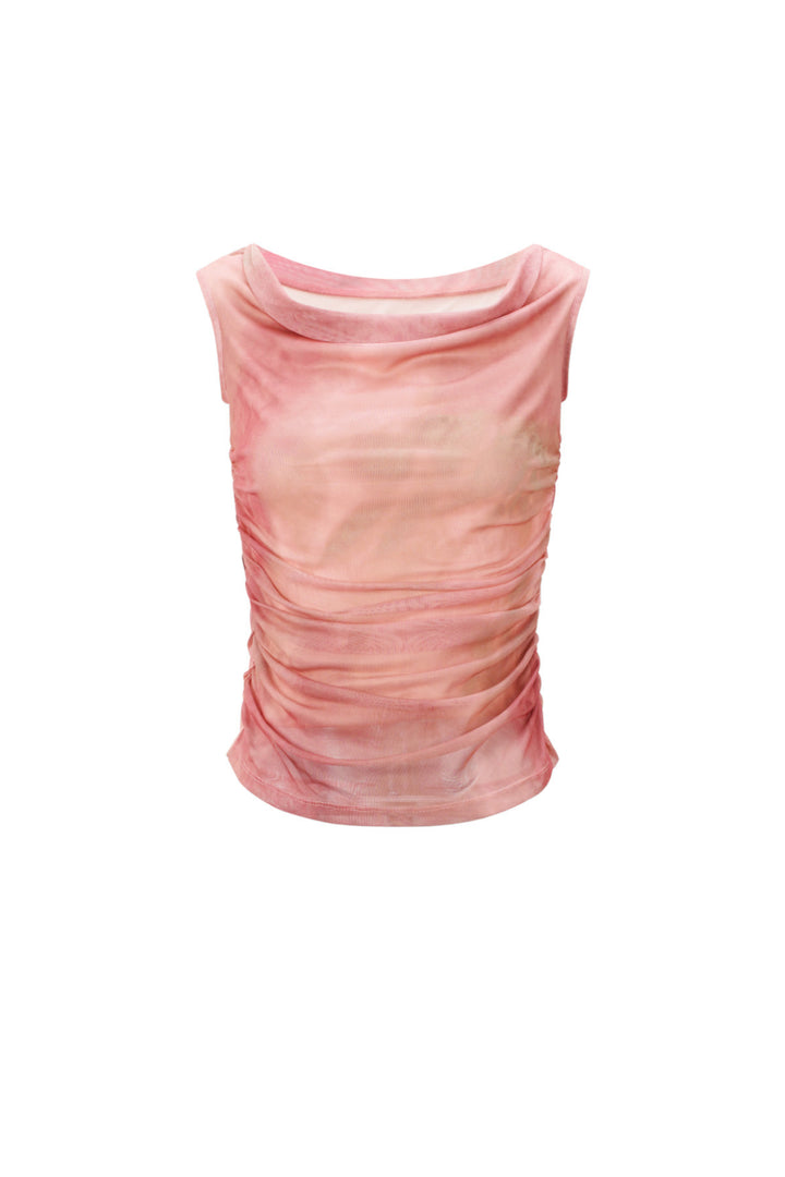 Geweven Polyester Vrouwen Mouwloze Top Doorzichtig Eenvoudige Kleur Lente/Zomer