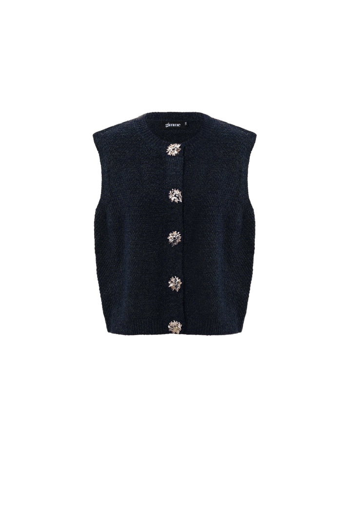 Gebreide Polyestervezel Vrouwen Gebreide Vest Casual Solide Kleur