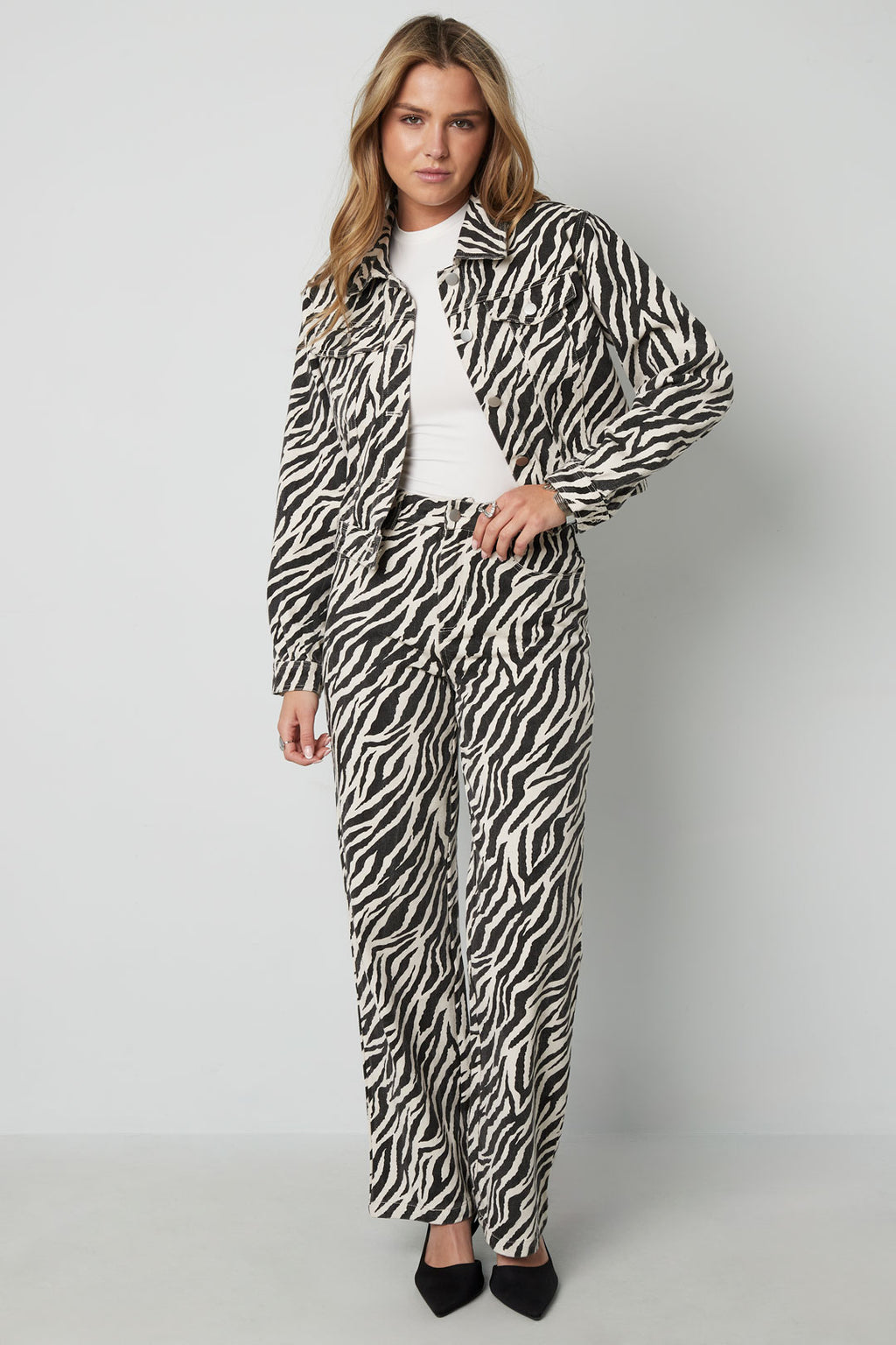 Cotton Denim Vrouwen Jas Street Elegant Specialty Dierenprint