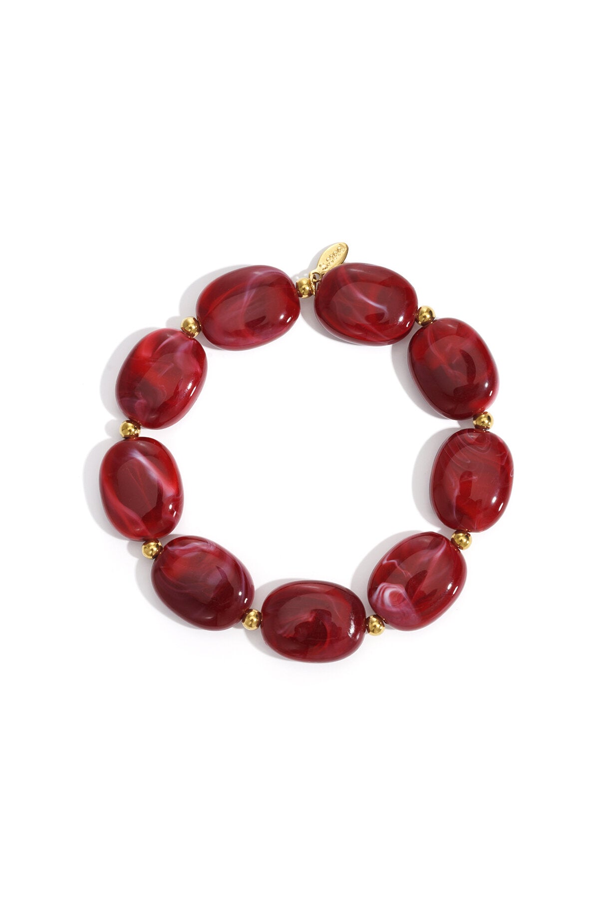 Kralen armband met ovale en goude kralen