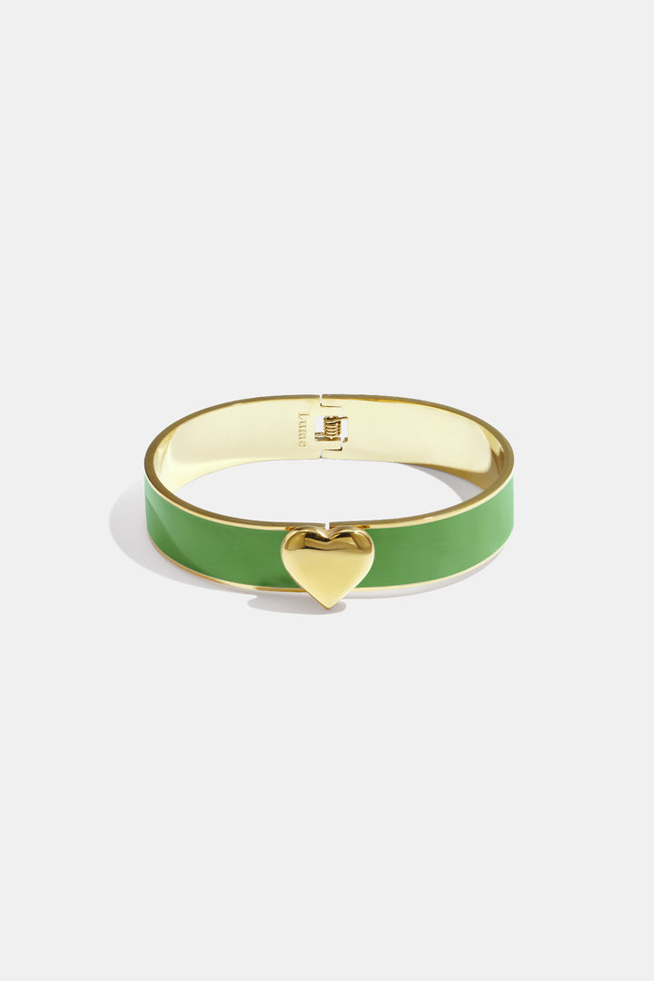 Armband in diverse kleuren met hart detail - 1,3 cm