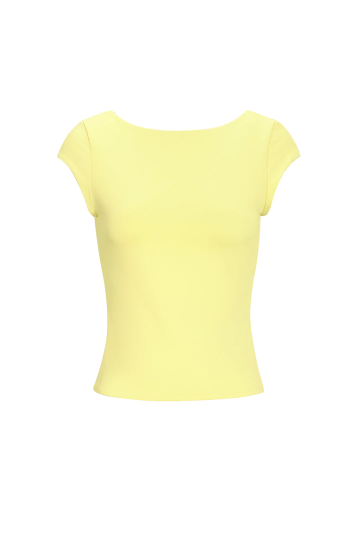 Nylon Gebreide Vrouwen T-shirt Basis Effen Kleur Lente/Zomer