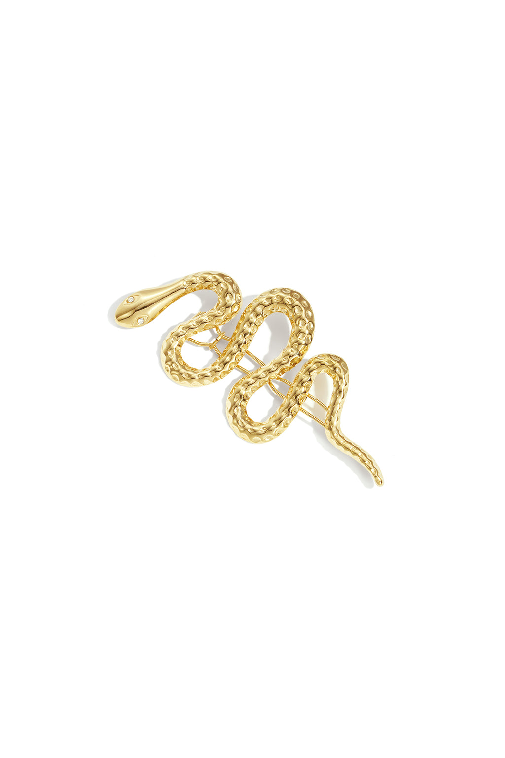 Broche haarspeld slang met steentjes