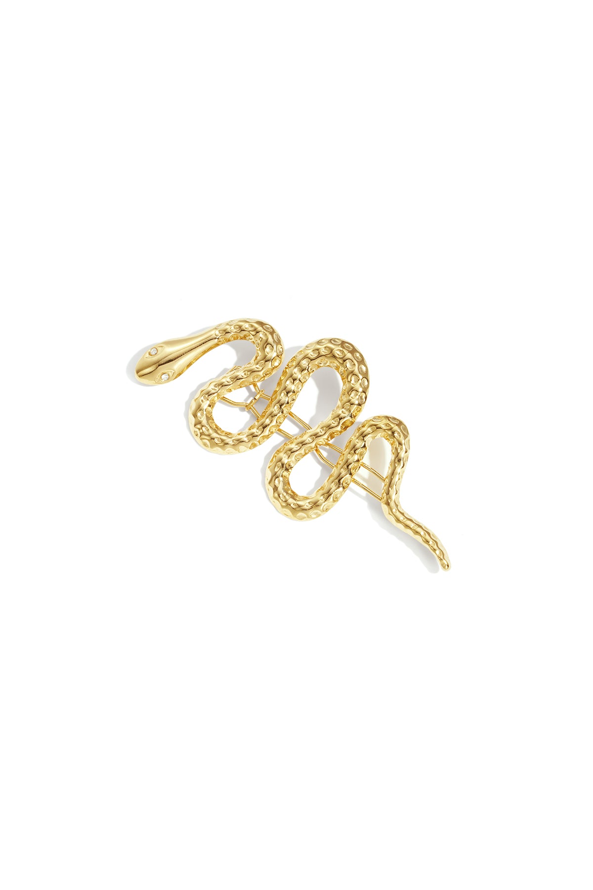 Broche haarspeld slang met steentjes