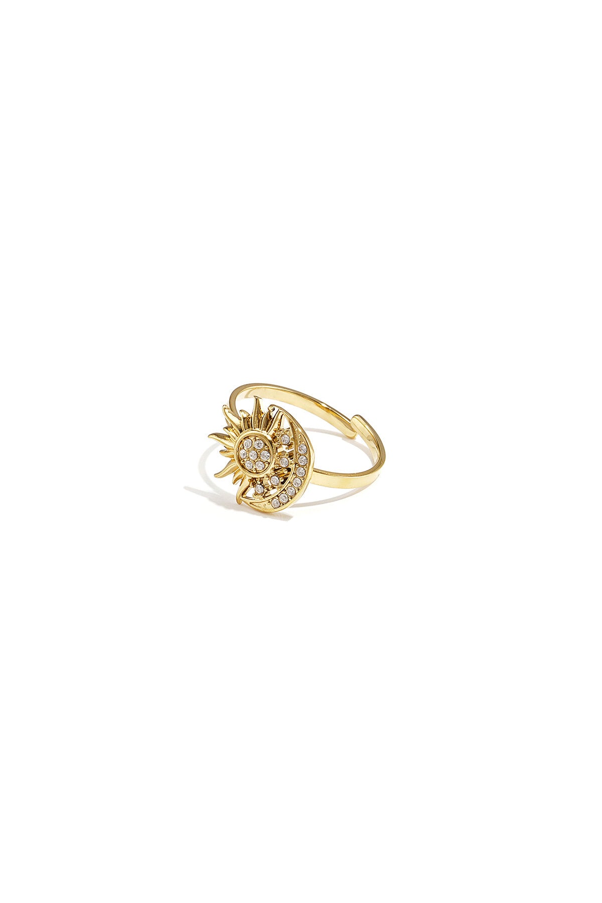 Verstelbare ring met steen in hart vorm en hart