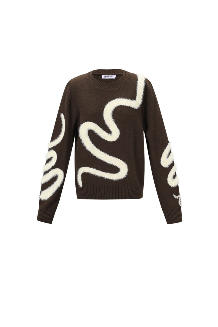 Gebreide Polyestervezel Vrouwen Truien Casual Kleurcontrast