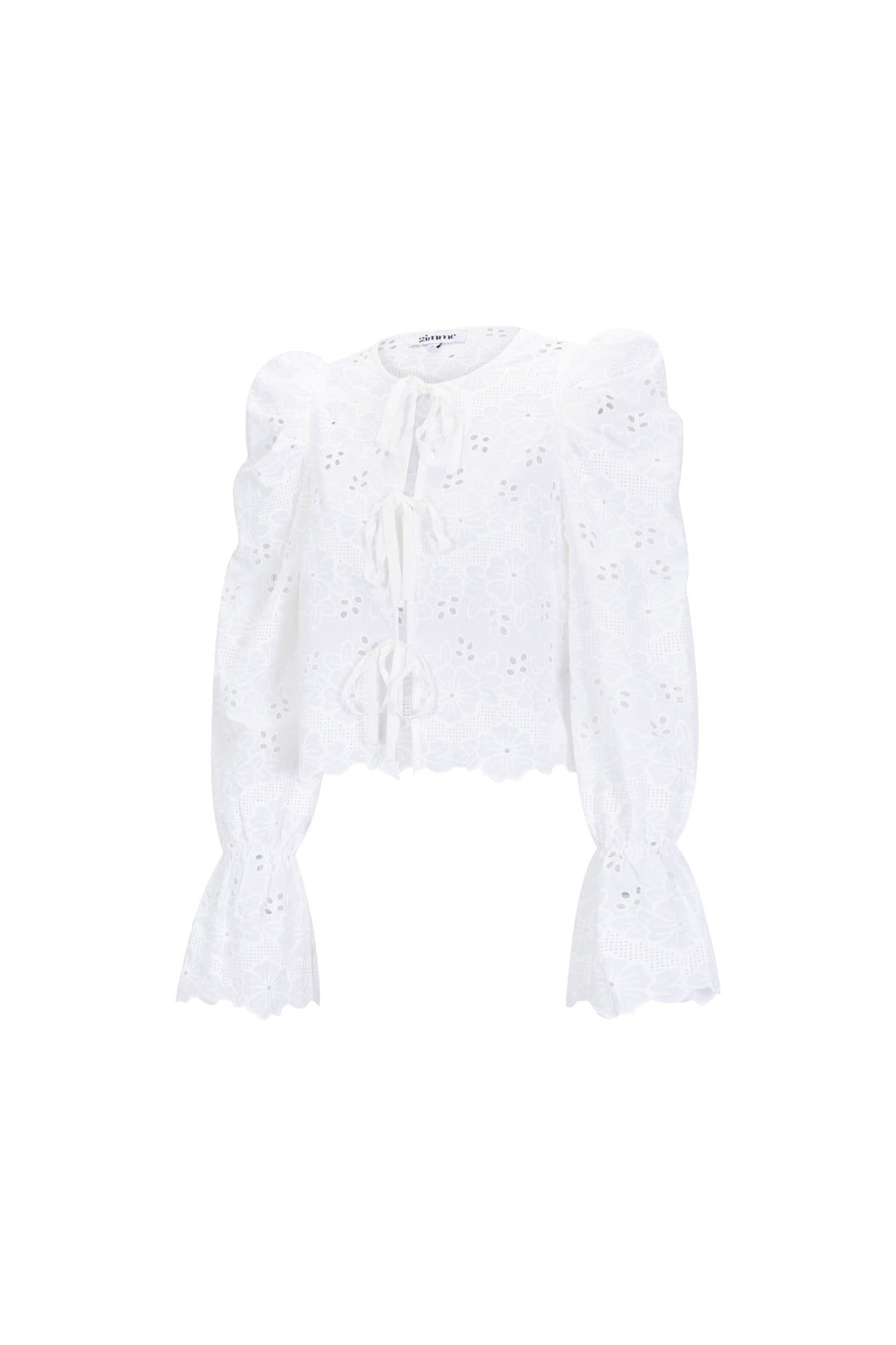 Cotton Woven Vrouwen Lange Mouw Top Casual Cutout