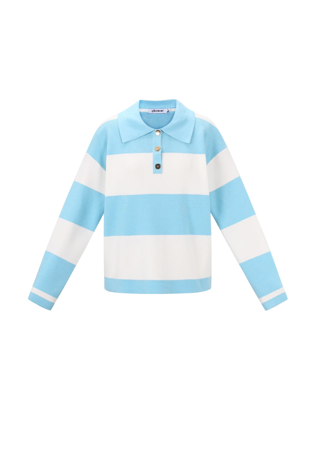 Gebreide Viscose Dames Polo Trui Strepen Herfst/Winter
