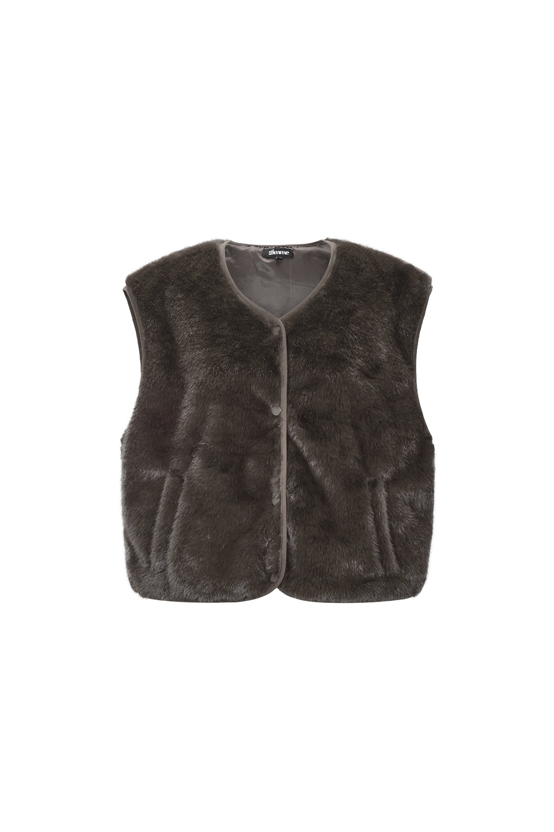 Mouwloos vest van imitatiebont
