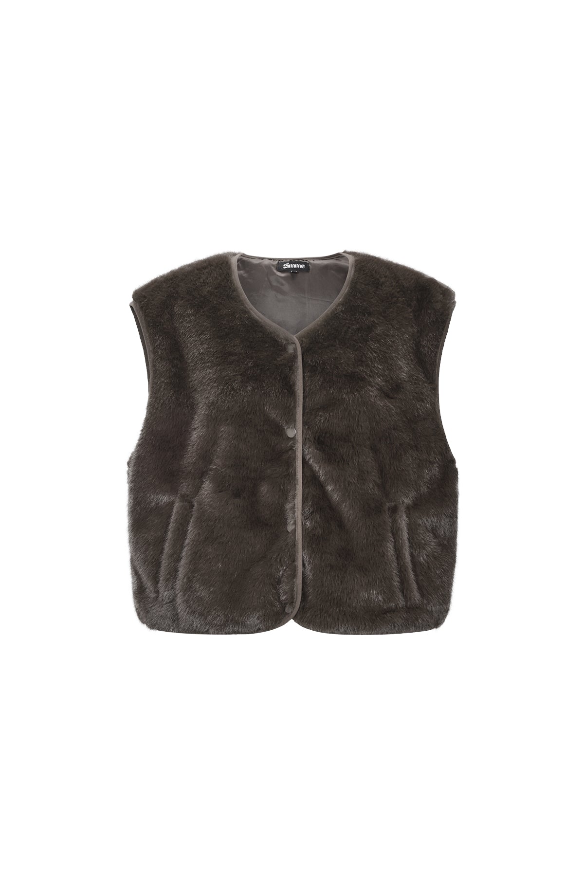 Mouwloos vest van imitatiebont