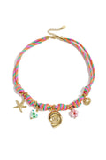 Touw ketting met knopen en schelp charms