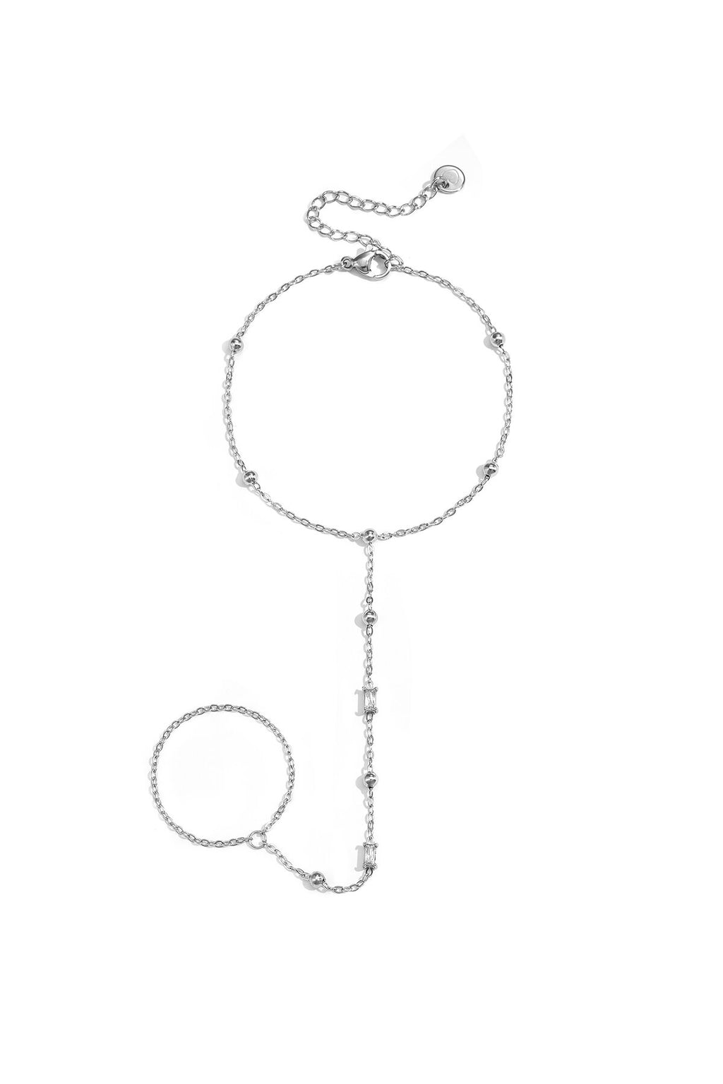 Handchain met bolletjes en rechthoekige steentjes