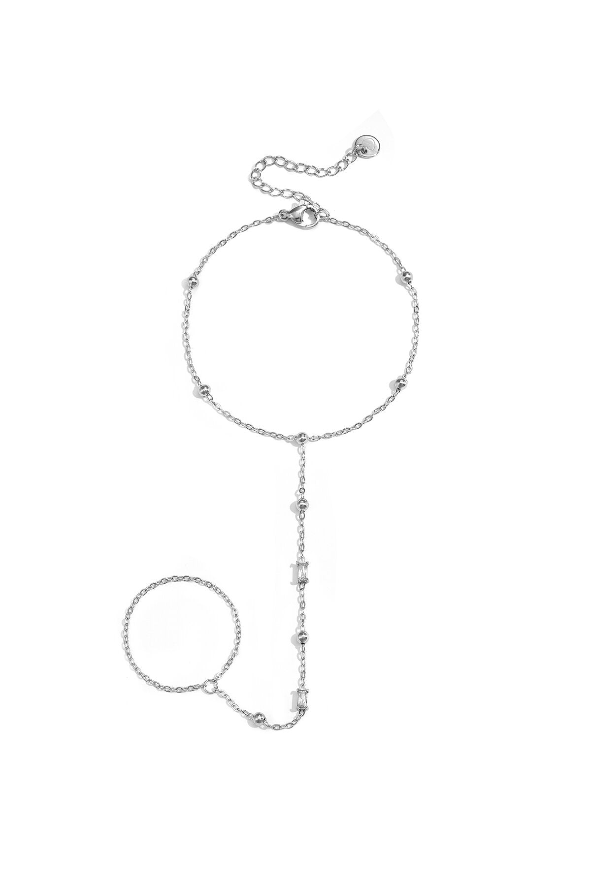 Handchain met bolletjes en rechthoekige steentjes
